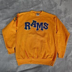 Vintage Wheaton Park District Rams Football Sweatshirt Mens S Gold 90s